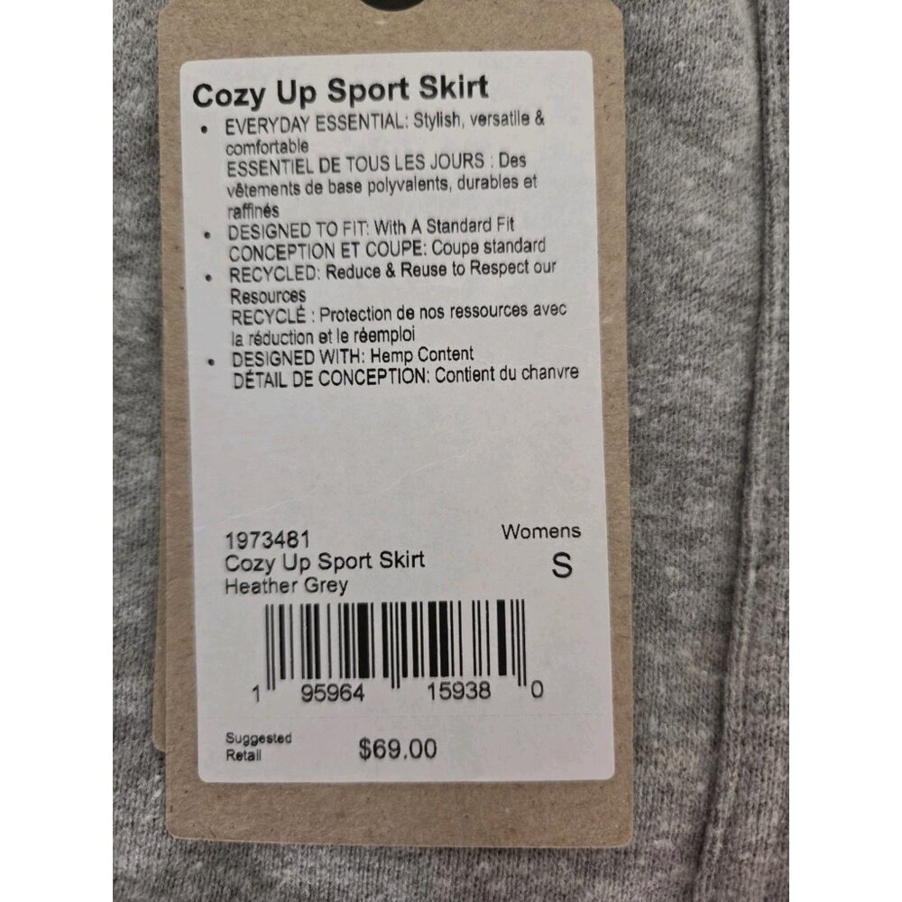 Prana Cozy Up Sport Skirt Heather Grey Pockets Pullon Mini S NWT - Picture 6 of 9